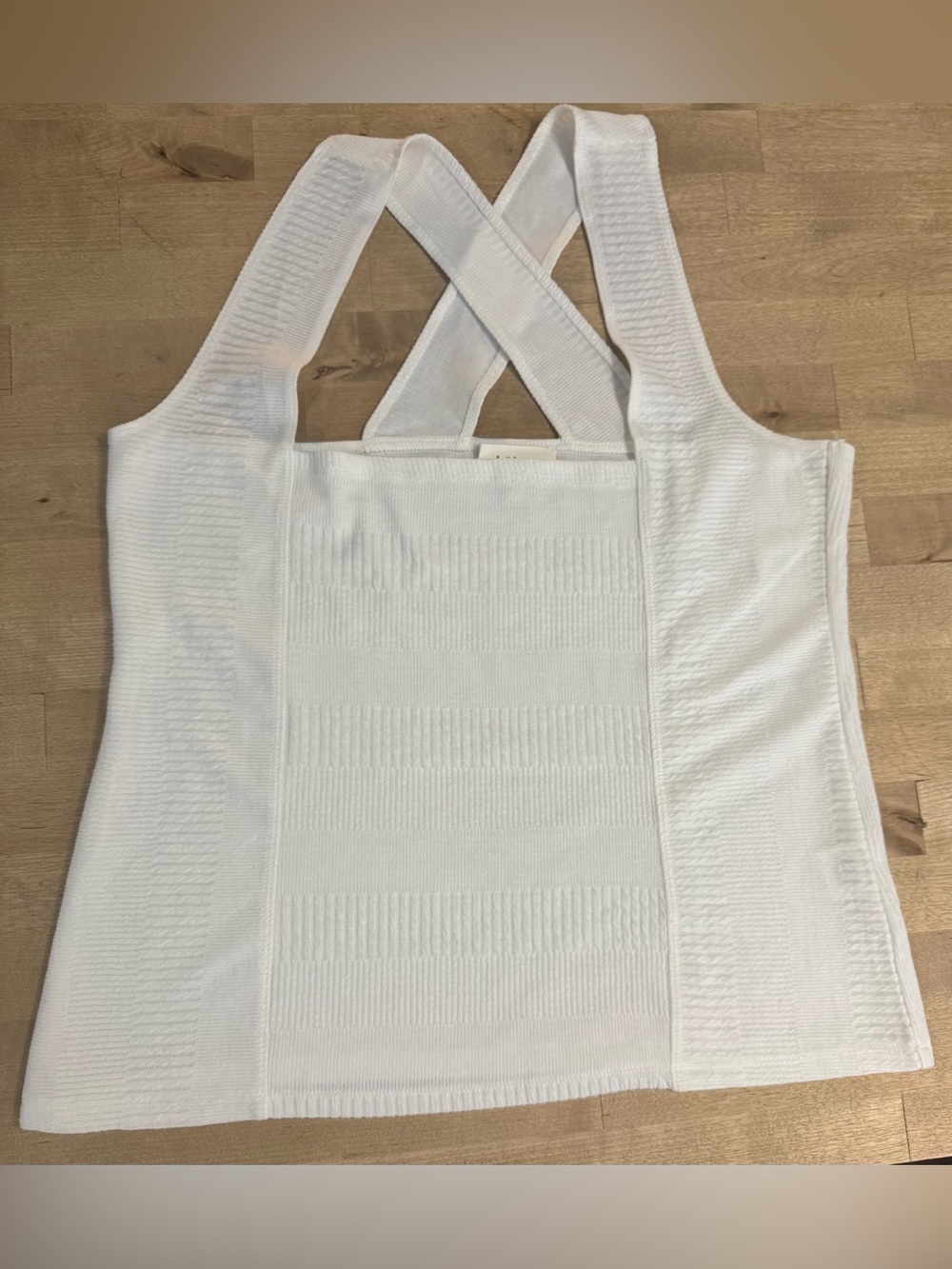 bohme White Ribbed Crossback Tank Top